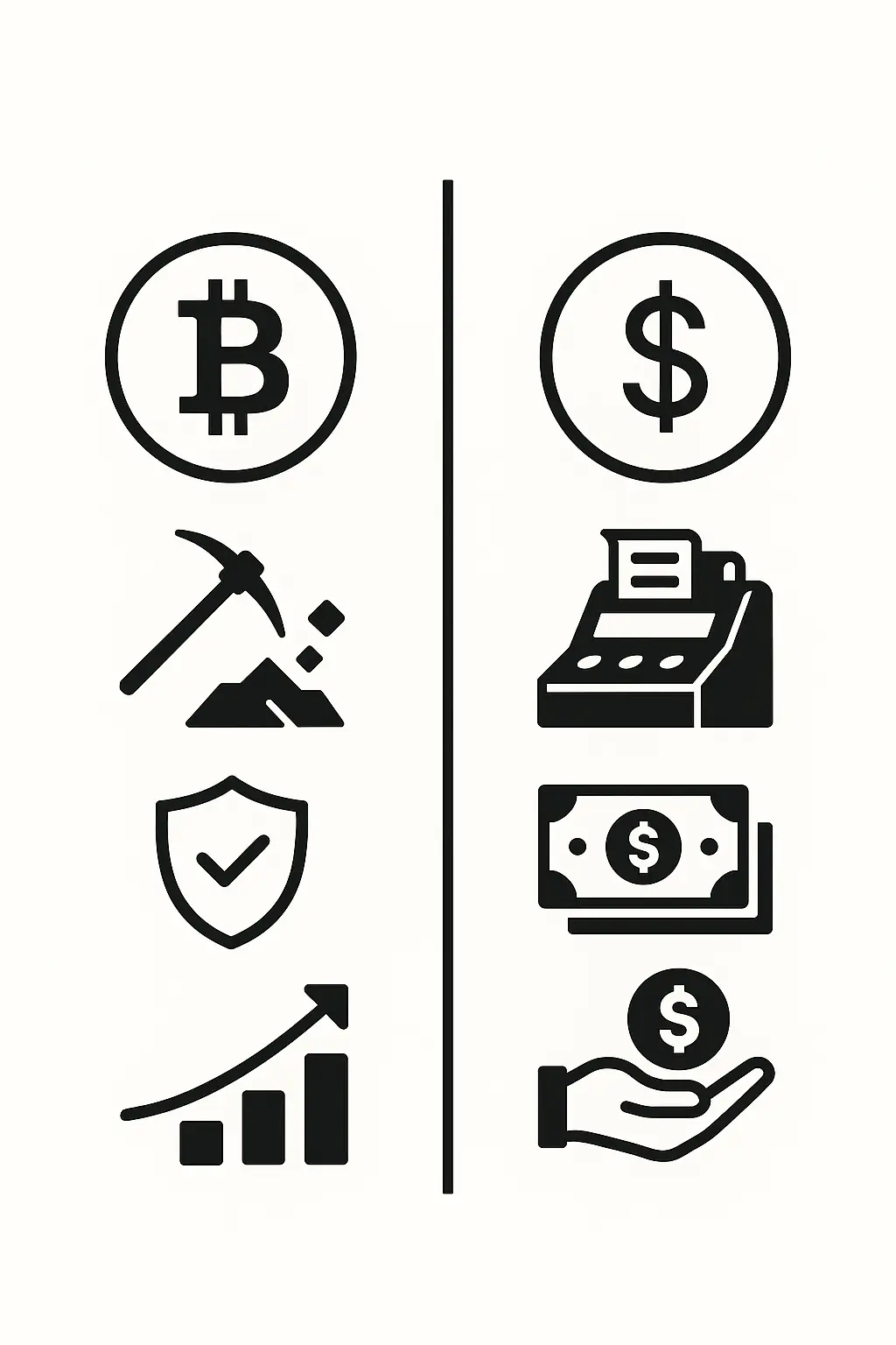 Krypto vs waluty – porównanie Infografika porównująca wymianę kryptowalut i walut tradycyjnych w Czechowicach-Dziedzicach.